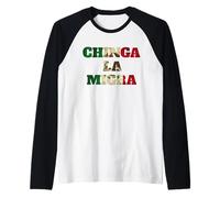 Retro Chinga La Migra Messico Bandiera Bandera ICE Immigrazione Maglia con Maniche Raglan