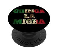 Retro Chinga La Migra Messico Bandiera Bandera ICE Immigrazione PopSockets PopGrip Adesivo