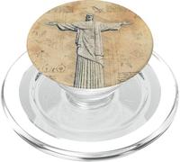Retro Christ The Redeemer Illustration For Vintage Christian PopSockets PopGrip per MagSafe