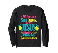 Retro Christian Faith Lemons e Gesù Lemonade Humor Maglia a Manica
