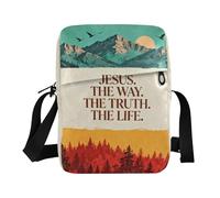 Retro Christian Jesus Faith piccola borsa messenger per le donne verde borse a tracolla per le donne Cross Over borsa a tracolla borsa a mano per donna tracolla regolabile per casual