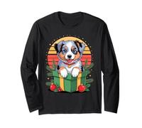 Retro Christmas Australian Shepherd X-mas Ornaments Maglia a Manica