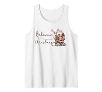 Retro Christmas Believe in The Magic Cute Renna & Santa Canotta
