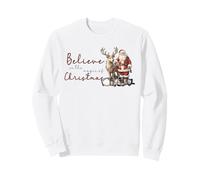 Retro Christmas Believe in The Magic Cute Renna & Santa Felpa