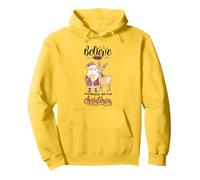 Retro Christmas Believe in The Magic Cute Renna & Santa Felpa con Cappuccio