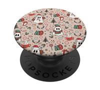 Retro Christmas Ghost Ho Ho Merry Holiday PopSockets PopGrip Adesivo