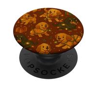 Retro Christmas Puppy Pattern Cute Dogs con luci natalizie PopSockets PopGrip Adesivo