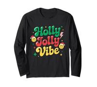 Retro Christmas Vibe Smile Face Inverno Carino Felice Face Divertente Maglia a Manica