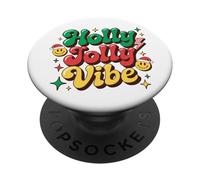 Retro Christmas Vibe Smile Face Inverno Carino Felice Face Divertente PopSockets PopGrip Adesivo