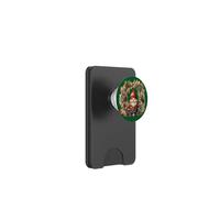 Retro Christmas Wreath With Pine Cones Cute Christmas Gnome PopSockets PopWallet per MagSafe