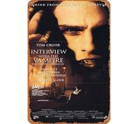 Retro Classic Intervista con il Vampiro Poster originale del film Tom Cruise Targa in metallo dipinta moderna decorazione da parete vintage TV in metallo segni di latta per regalo karaoke man
