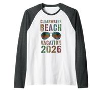 Retro Clearwater Spiaggia Vacanza 2026 Vacay Travel Maglia con Maniche Raglan