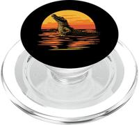 Retro coccodrillo coccodrillo vintage alligatore tramonto PopSockets PopGrip per MagSafe