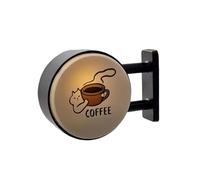 Retro Coffee Corner luce ambientale, magnete magnetico in miniatura per | Il design magnetico funziona come magnete da frigorifero e può essere appeso alla parete per il doppio display