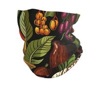 Retro Coffee Leaves Theme Fascia per Capelli Antivento Sciarpa A Tubo Elastico Cerchietto per Capelli per Campeggio Sports Yoga 30X26Cm