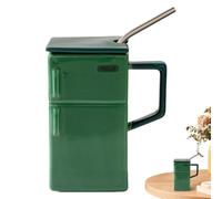 Retro Coffee Mug - Ceramic Fridge Design | 550ml Lid & Straw Included