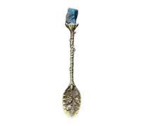Retro Coffee Spoon, Spoon Decorative Carved Dessert Spoons, Crystal Rough Stone Tea Coffee Spoons, Vintage Dessert Spoon for Stirring, Mixing, and Ice Cream Servings Tool Accessories