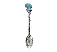 Retro Coffee Spoon, Vintage Crystal Alloy Tea Spoon, Decorative Rough Stone Dessert Scoop, Rust-Resistant Design for Stirring Java, Tea and Serving Desserts