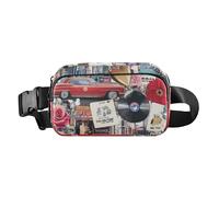 Retrò Collage Stile Moda Carino Fanny Pack Marsupio per donna d'affari Mini con Cinghia Regolabile per Viaggi Shopping Running cintura para mujer, stile collage retrò moda, moderno