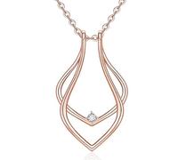 Retro Collana Uomo Donna Gioielli Ciondolo Pendente Necklace Collana Con Ciondolo Porta Anello Semplice, Multicolore, Geometrico, Trasparente, In Oro Rosa
