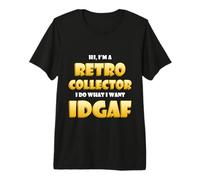 Retro Collector IDGAF Vintage Retro Video Game Collections Maglietta Premium