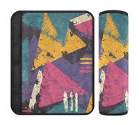 Retro colorato triangolo astratto 2 pz cuscino cintura di sicurezza protegge il collo e le spalle per la maggior parte delle auto forro para cinturon de segurida