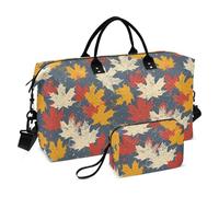 Retro Colorful Foglie d'Acero Decorativo Carry On Tote Bag Gym Duffel Bag con Cinghia Regolabile per Palestra Impermeabile Bolsa para en Avion