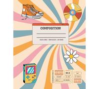 Retro Composition Notebook - 120 Pages, Wide Ruled, 7.5 x 9.25” Vintage Aesthetic for School, Writing, Journaling: Stylish Lined with Classic ... Students, Teens, Writers, and Everyday Notes