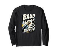 Retro Computer Baud Barrier Vintage Dial Up Modem Graphic Maglia a Manica