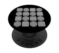 Retro Concentrico Cerchi Strisce Bauhaus 1 Forme Mania PopSockets PopGrip Adesivo