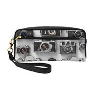 Retro Cool Camera Collection Borse per il trucco in pelle stampata con cinturino da polso Borsa da toilette portatile da viaggio Borsa cosmetica Organizer per donne