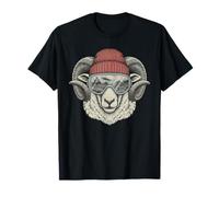 Retro Cool RAM Sheep Beanie Occhiali da Sci Sport Invernali Art Maglietta
