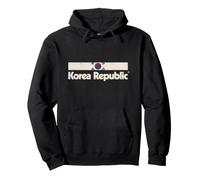 Retro Corea del Sud Bandiera Corea Repubblica Blu Coreano Felpa con Cappuccio