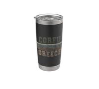 Retro Corfu Grecia Bicchiere termico in acciaio inox doppia parete