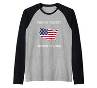Retro Corpus Christi Stati Uniti Distressed Stati Uniti Maglia con Maniche Raglan