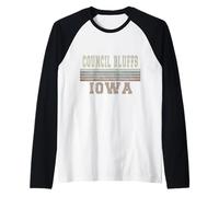 Retro Council Bluffs Iowa Maglia con Maniche Raglan
