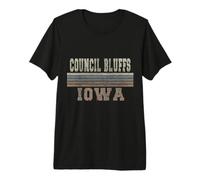 Retro Council Bluffs Iowa Maglietta Premium