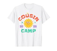 Retro Cousin Camp 2025 Riunione Weekend Family Adventure Maglietta