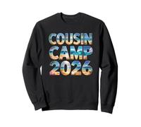Retro Cousin Camp 2026 Crew Vacanza Vacanza Spiaggia Felpa