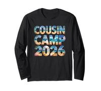 Retro Cousin Camp 2026 Crew Vacanza Vacanza Spiaggia Maglia a Manica