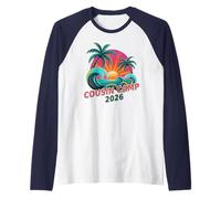 Retro Cousin Camp 2026 Vacanza Viaggio Surf Viaggio Vacay Maglia con Maniche Raglan