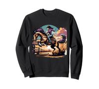 retrò Cowgirl Rodeo Bronco Bucking Western Equitazione Felpa