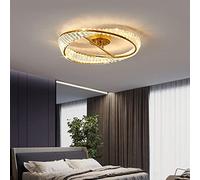 retrò cristallo plafoniera dimmerabile oro rotonda con telecomando lampadario 60cm camera da letto soggiorno sala da pranzo camera dei bambini ufficio sala studio LED lampadeindustriale design moderno