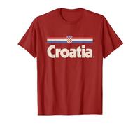 Retro Croazia Bandiera Hrvatska Rosso Croato Maglietta