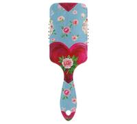 Retro Cuore Pesca Floreale Colorato antistatico spazzola per capelli ricci Progettato massaggio spazzola per la perdita dei capelli con manico ergonomico cepillo para cabello