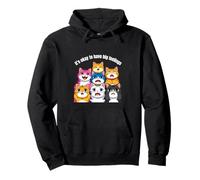 Retro Cute Cat It's OK to Have Big Feelings Salute mentale Felpa con Cappuccio