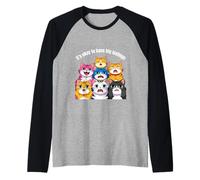 Retro Cute Cat It's OK to Have Big Feelings Salute mentale Maglia con Maniche Raglan