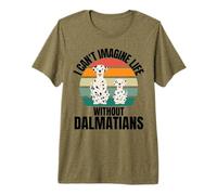 Retro Cute Dog I Can't Imagine Life Without Dalmata Maglietta Premium