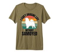 Retro Cute Dog I Can't Imagine Life Without Samoied Dog Maglietta Premium