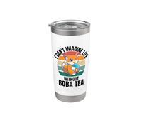 Retro Cute Fox Non riesco a immaginare la vita senza Bubble Tea Bicchiere termico in acciaio inox doppia parete